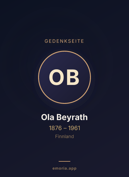 Gedenkportrait von Ola Beyrath
