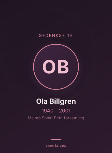 Gedenkportrait von Ola Billgren