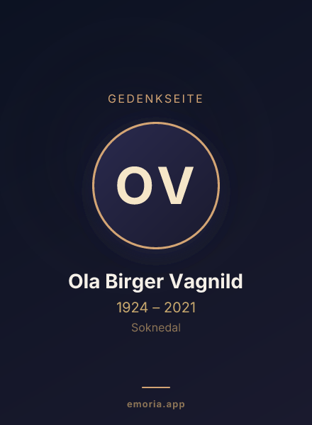 Gedenkportrait von Ola Birger Vagnild