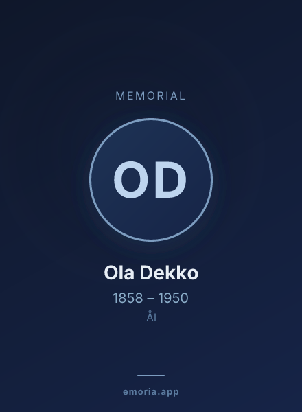Memorial portrait of Ola Dekko