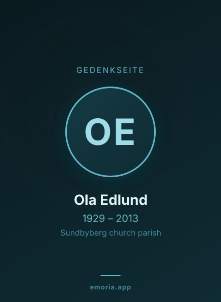 Gedenkportrait von Ola Edlund