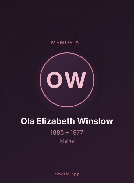 Memorial portrait of Ola Elizabeth Winslow