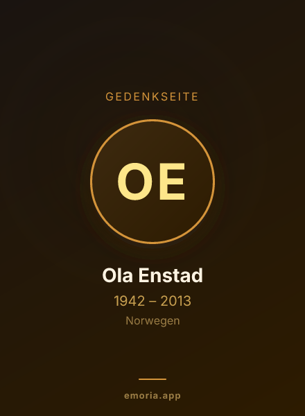 Gedenkportrait von Ola Enstad