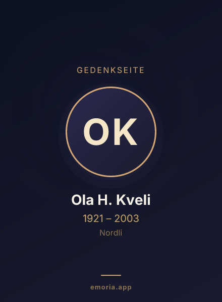 Gedenkportrait von Ola H. Kveli
