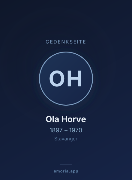 Gedenkportrait von Ola Horve