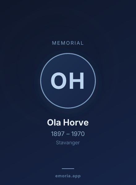 Memorial portrait of Ola Horve