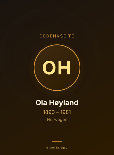 Gedenkportrait von Ola Høyland