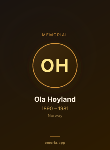 Memorial portrait of Ola Høyland