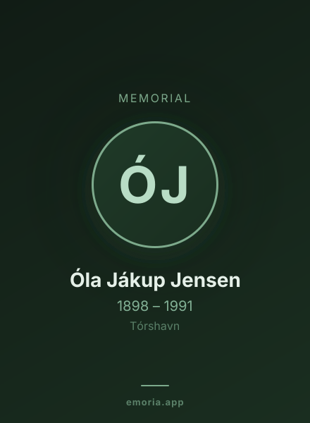 Memorial portrait of Óla Jákup Jensen