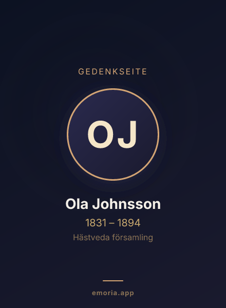 Gedenkportrait von Ola Johnsson