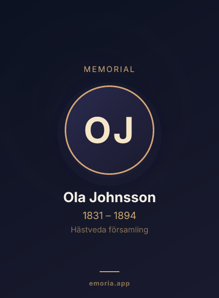 Memorial portrait of Ola Johnsson
