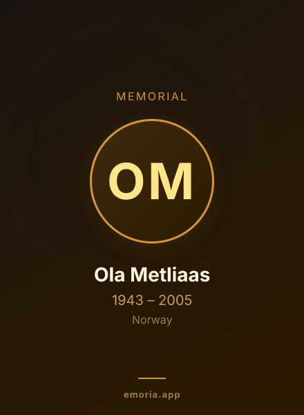 Memorial portrait of Ola Metliaas