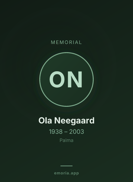 Memorial portrait of Ola Neegaard