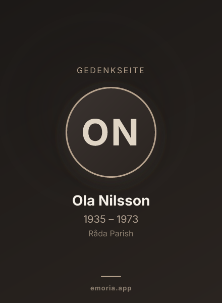 Gedenkportrait von Ola Nilsson