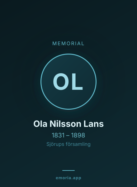 Memorial portrait of Ola Nilsson Lans