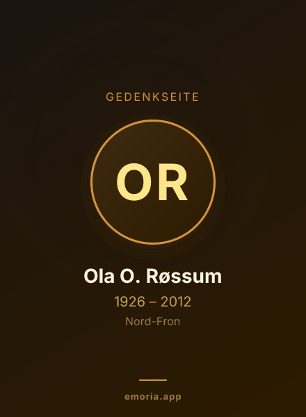 Gedenkportrait von Ola O. Røssum