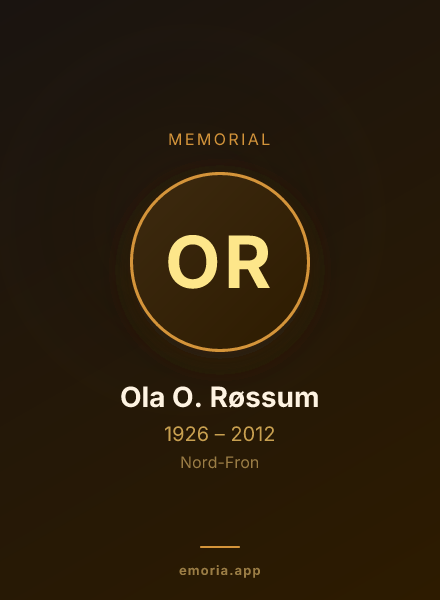 Memorial portrait of Ola O. Røssum