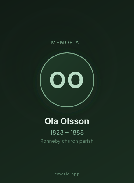 Memorial portrait of Ola Olsson