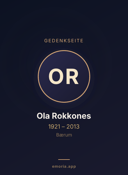 Gedenkportrait von Ola Rokkones