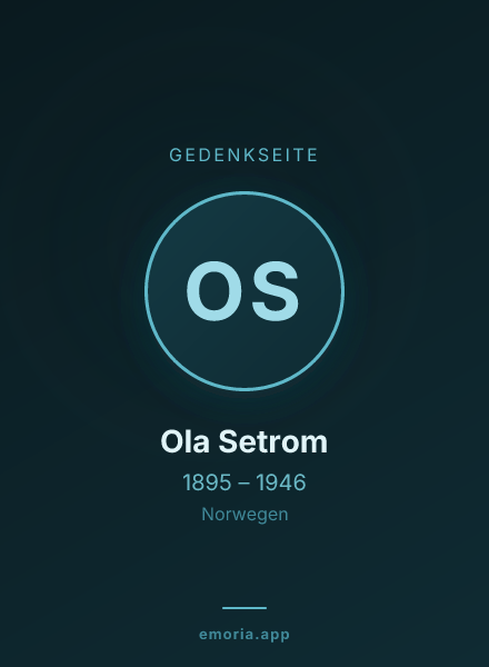 Gedenkportrait von Ola Setrom