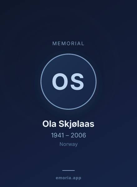 Memorial portrait of Ola Skjølaas