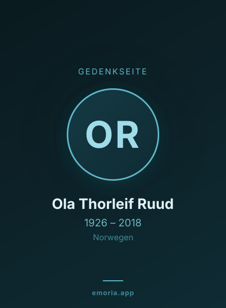 Gedenkportrait von Ola Thorleif Ruud