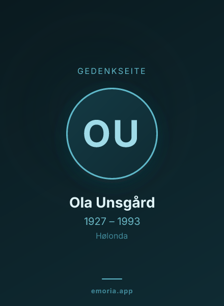 Gedenkportrait von Ola Unsgård