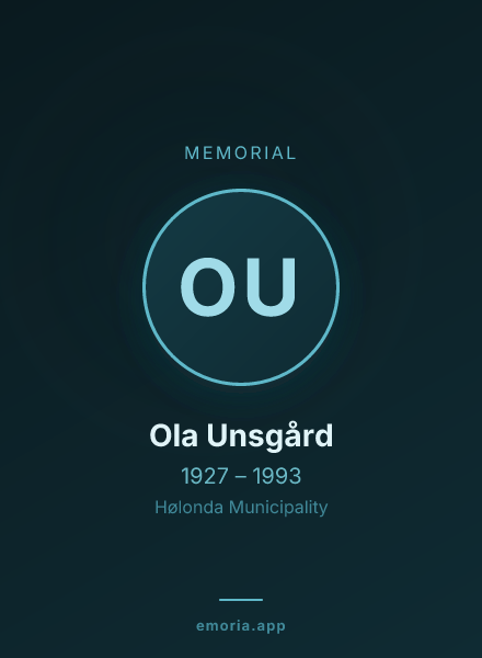 Memorial portrait of Ola Unsgård