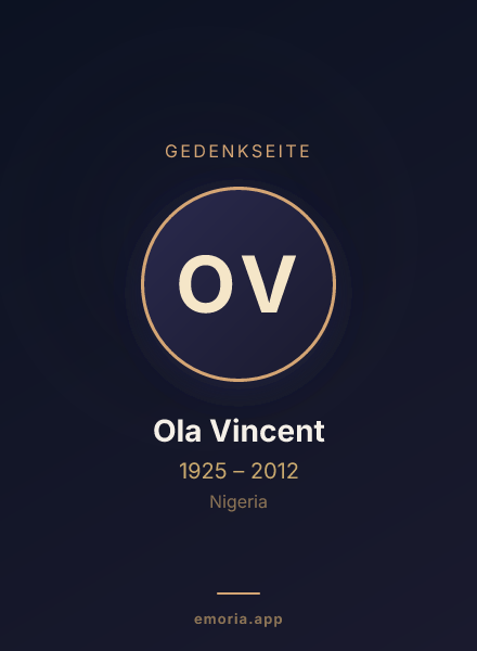 Gedenkportrait von Ola Vincent