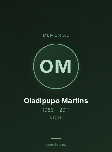 Memorial portrait of Oladipupo Martins