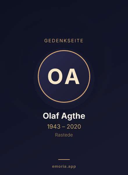 Gedenkportrait von Olaf Agthe