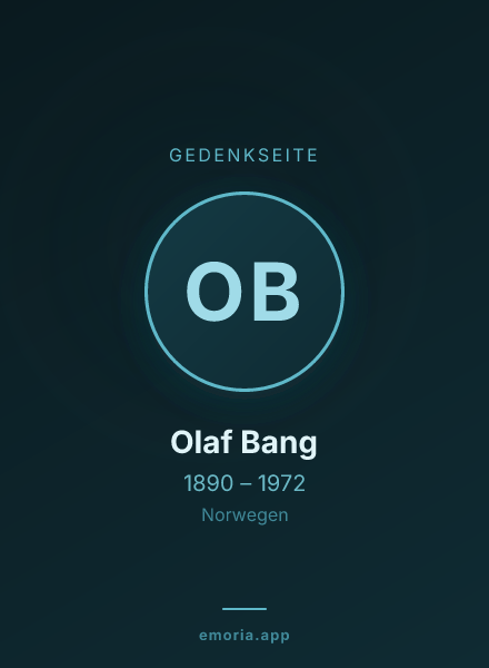 Gedenkportrait von Olaf Bang