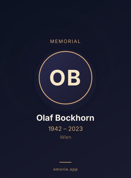Memorial portrait of Olaf Bockhorn
