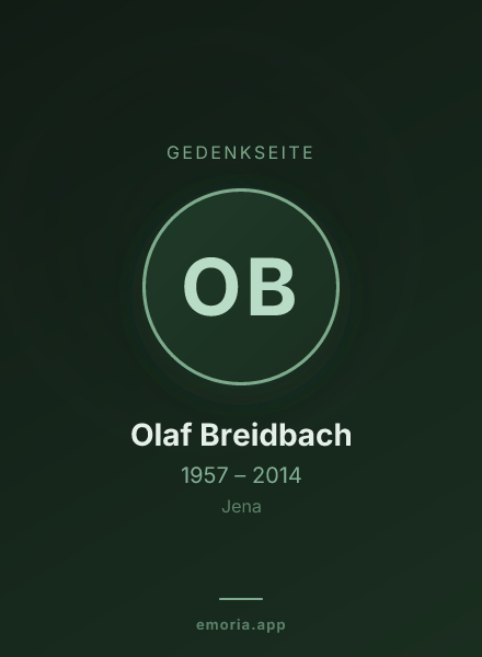 Gedenkportrait von Olaf Breidbach