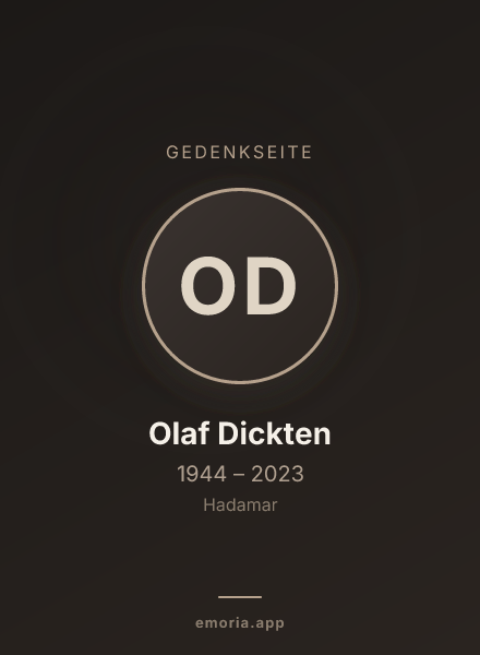 Gedenkportrait von Olaf Dickten