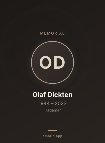 Memorial portrait of Olaf Dickten
