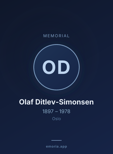 Memorial portrait of Olaf Ditlev-Simonsen