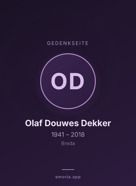 Gedenkportrait von Olaf Douwes Dekker
