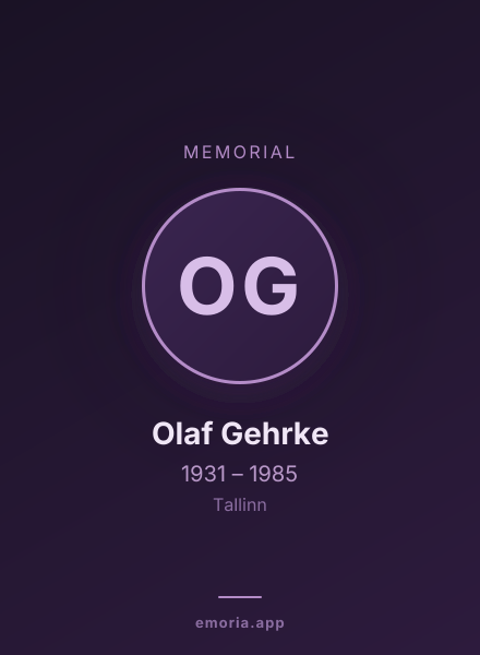 Memorial portrait of Olaf Gehrke