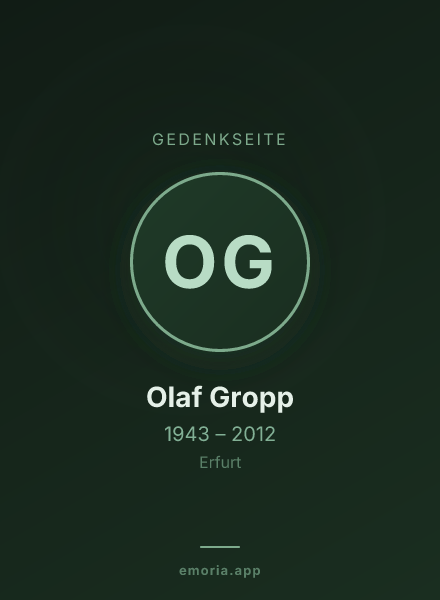 Gedenkportrait von Olaf Gropp