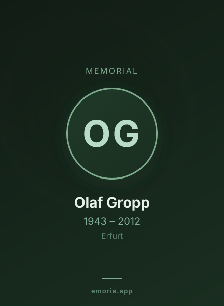 Memorial portrait of Olaf Gropp