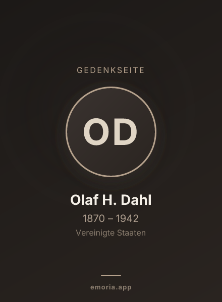Gedenkportrait von Olaf H. Dahl