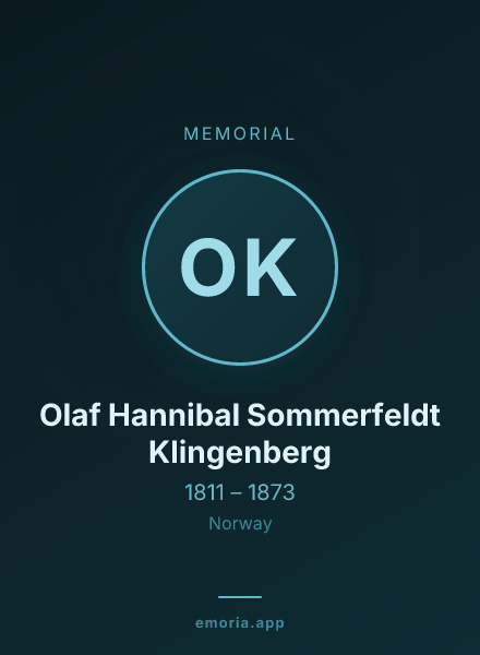 Memorial portrait of Olaf Hannibal Sommerfeldt Klingenberg