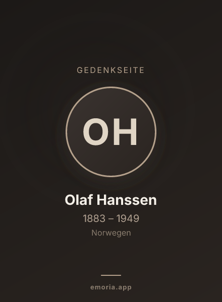 Gedenkportrait von Olaf Hanssen