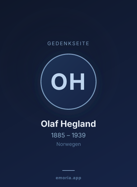 Gedenkportrait von Olaf Hegland