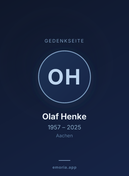 Gedenkportrait von Olaf Henke