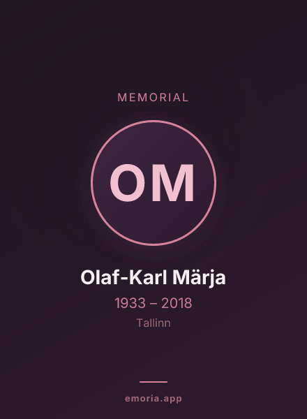 Memorial portrait of Olaf-Karl Märja