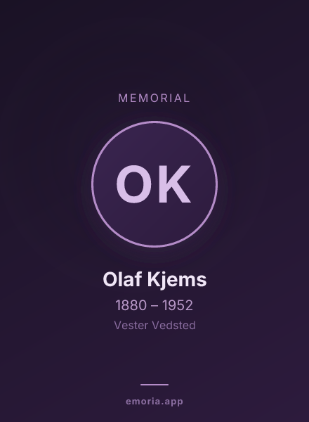 Memorial portrait of Olaf Kjems