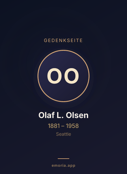 Gedenkportrait von Olaf L. Olsen