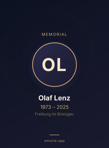 Memorial portrait of Olaf Lenz